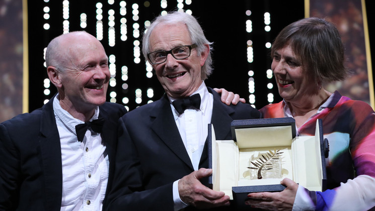 Ken Loach, Palme d'or - I, Daniel Blake - Paul Laverty, Rebecca O'Brien © Valéry Hache / AFP