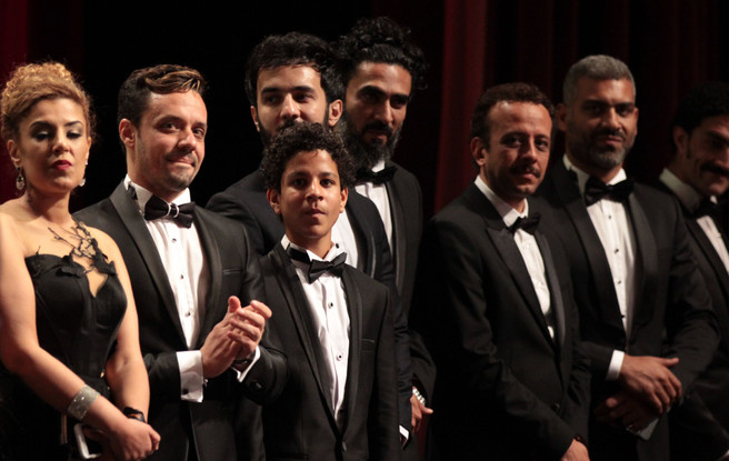 Team of the film Eshtebak (Clash) © Léo Laumont / FDC