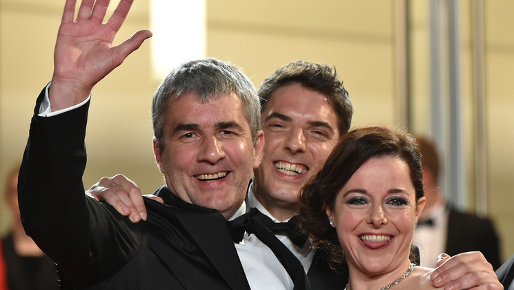 Alain Guiraudie, Damien Bonnard and Laure Calamy - Rester Vertical © Alberto Pizzoli / AFP