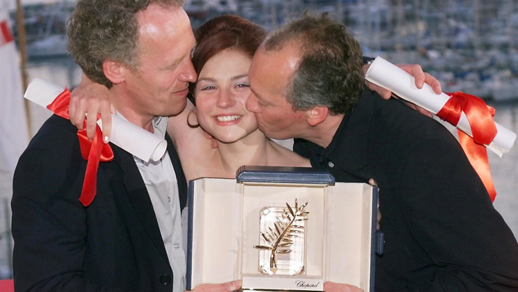 Luc and Jean-Pierre Dardenne, Emilie Dequenne, Palme d'or and Award for Best Actress Ex-aequo - Rosetta © Michel Gangne / AFP