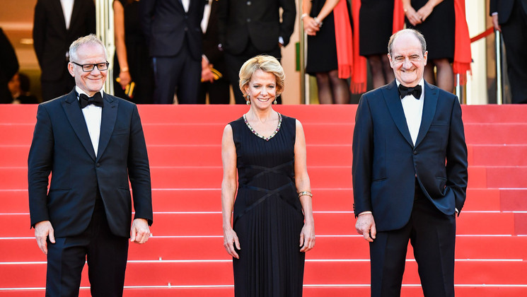 Thierry Frémaux, Frédérique Bredin et Pierre Lescure © Alberto Pizzoli / AFP