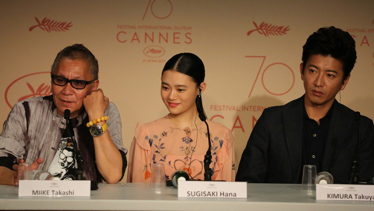 Takashi Miike, Hana Sugisaki and Takuya Kimura  - Mugen no Jūnin (‎Blade of the Immortal) © Christophe Bouillon / FDC