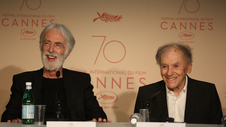 Michael Haneke and Jean-Louis Trintignant - Happy End © François Silvestre de Sacy / FDC