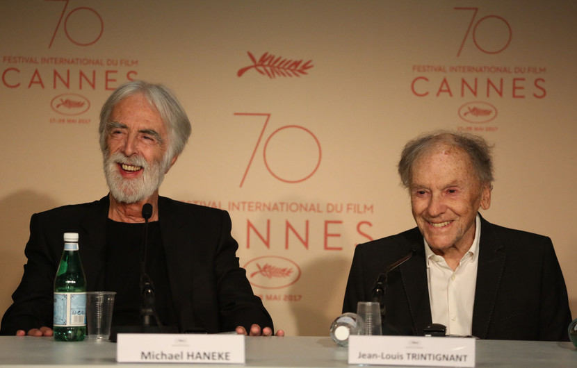 Michael Haneke and Jean-Louis Trintignant - Happy End © François Silvestre de Sacy / FDC