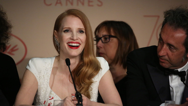 Jessica Chastain and Paolo Sorrentino - Members of the Feature Films Jury © Mathilde Petit / FDC