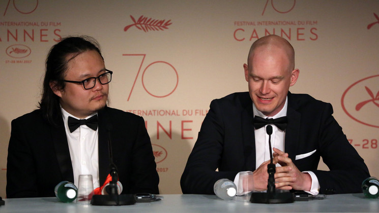 Qiu Yang, Short Film's Palme d'or - Xiao Cheng Er Yue (A Gentle Night) and Teppo Airaksinen, Special Mention (short film) - The Ceiling (Katto) © Mathilde Petit / FDC