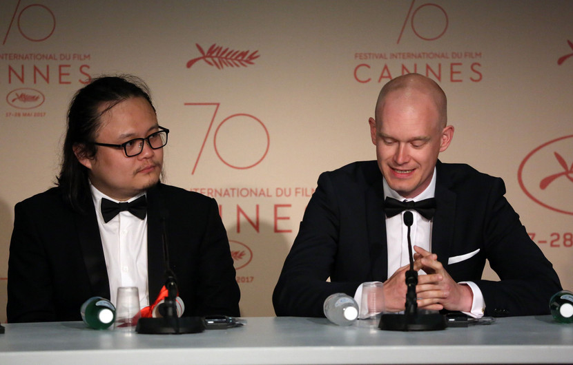 Qiu Yang, Palme d'or du Court métrage - Xiao Cheng Er Yue (A Gentle Night) et Teppo Airaksinen, Mention spéciale du court métrage - The Ceiling (Katto) © Mathilde Petit / FDC