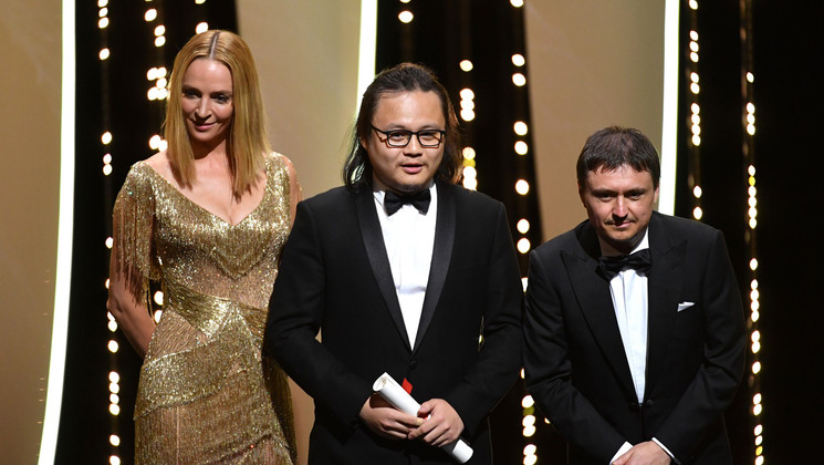 Qiu Yang, Short Film's Palme d'or - Xiao Cheng Er Yue (A Gentle Night) - Uma Thurman and Cristian Mungiu © Alberto Pizzoli / AFP