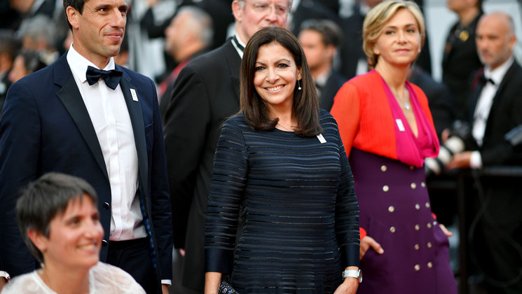 Emmanuelle Assman, Tony Estanguet, Bernard Lapasset, Anne Hidalgo and Valerie Pecresse - Paris 2024 © Loic Venance / AFP