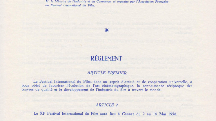 Règlement officiel, 1958 © FDC