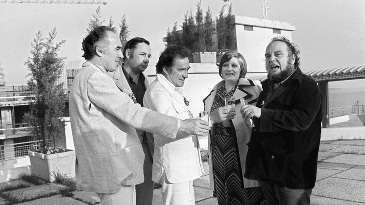 Michel Piccoli, Philippe Noiret, Ugo Tognazzi, Andrea Ferreol, Marco Ferreri - La Grande Bouffe © AFP
