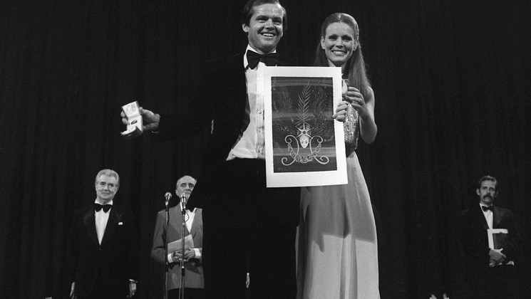 Jack Nicholson, Award for Best Actor - The Last Detail - Marthe Keller © STAFF / AFP