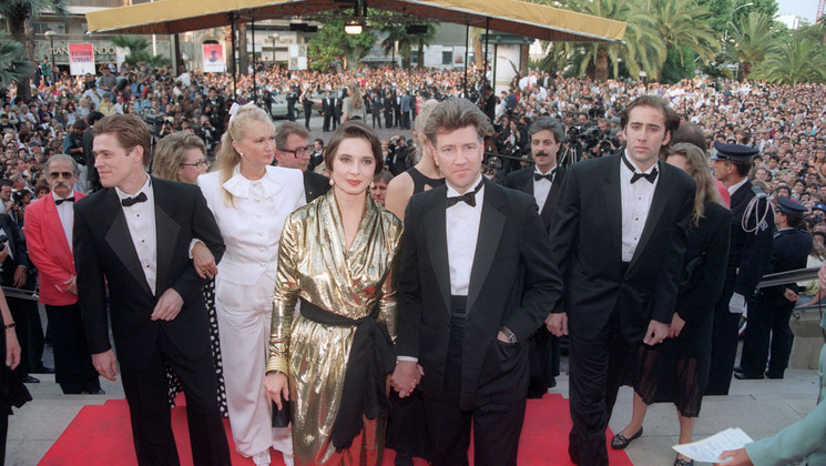 Willem Dafoe, Diane Ladd, Isabella Rossellini, David Lynch, Nicolas Cage - Wild at Heart © Gérard Julien / AFP