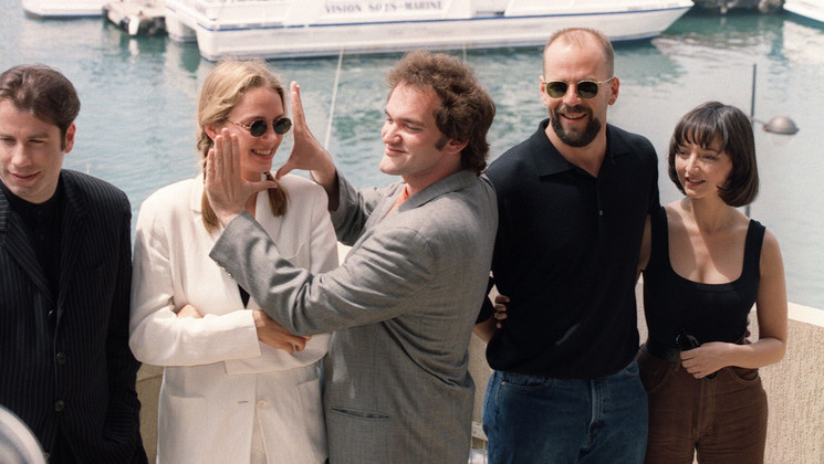 John Travolta, Uma Thurman, Quentin Tarantino, Bruce Willis, Maria De Medeiros - Pulp Fiction © Patrick Hertzog / AFP