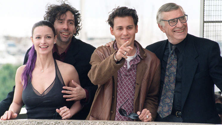Tim Burton, Lisa-Marie, Johnny Depp, Martin Landau - Ed Wood © François Marit / AFP