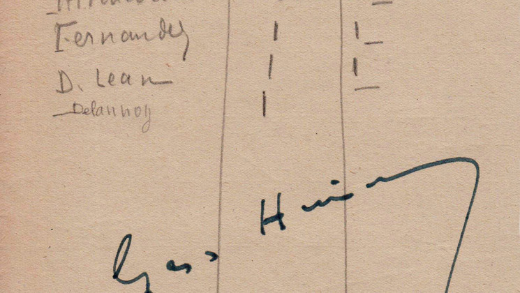 Feuille de pointage des voix des membres du Jury signée par Georges Huisman, Président du Jury © FDC