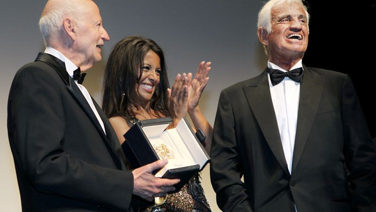 Gilles Jacob, Barbara Gandolfi, Jean-Paul Belmondo - Palme d'Or d'Honneur © AFP
