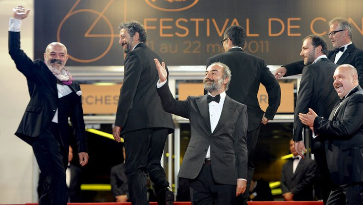 Ercan Kesal, Taner Birsel, Yilmaz Erdogan, Nuri Bilge Ceylan, Muhammet Uzuner, A. Mumtaz Taylan - Montée des Marches - Bir Zamanlar Anadolu'da © AFP