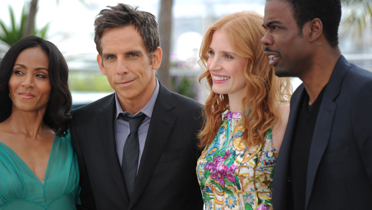 Jada Pinkett Smith, Ben Stiller, Jessica Chastain, Chris Rock - Photocall - Madagascar 3 © AFP