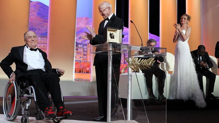 Bernardo Bertolucci, Gilles Jacob - Palme d'Honneur - Cérémonie d'Ouverture © AFP