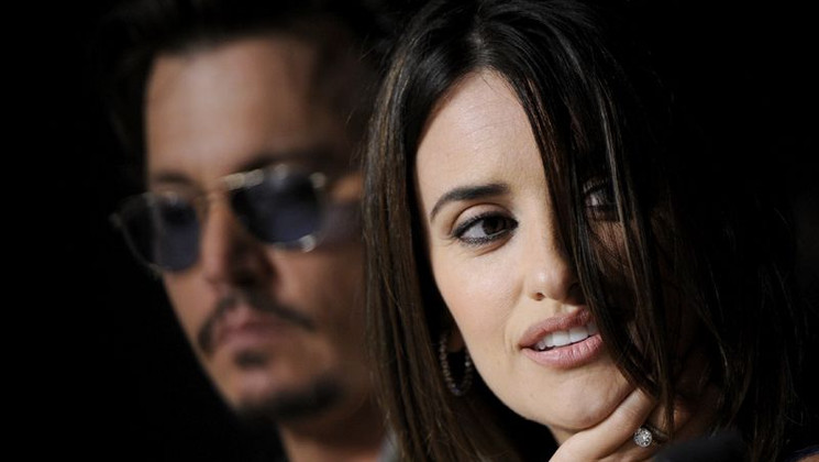 Johnny Depp, Penelope Cruz - Conférence de Presse - Pirates des Caraïbes © AFP