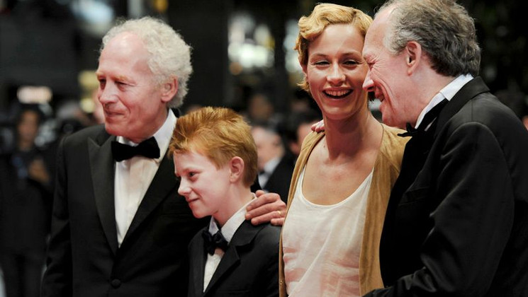 Jean-Pierre Dardenne, Thomas Doret, Cecile de France, Luc Dardenne - Red Steps - Le Gamin au Vélo © FIF/Aurore Maréchal
