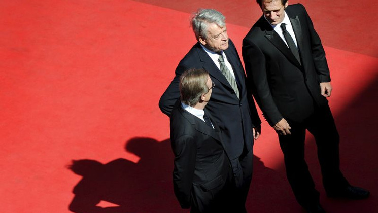 Michel Seydoux, Alain Cavalier, Vincent Lindon - Montée des Marches - Pater © FIF/Lucas Haegeli