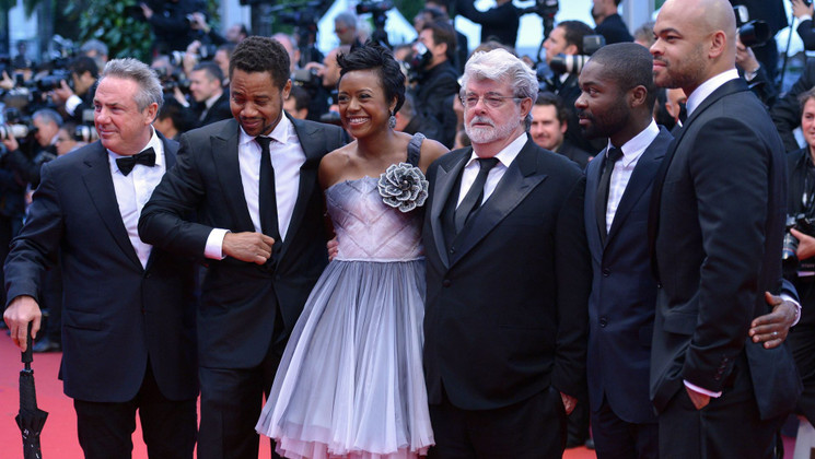 Equipe du film - Montée des marches - Red tails © AFP