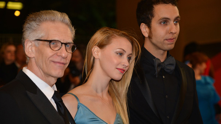 David Cronenberg, Sarah Gadon, Brandon Cronenberg - Red step - Antiviral © AFP