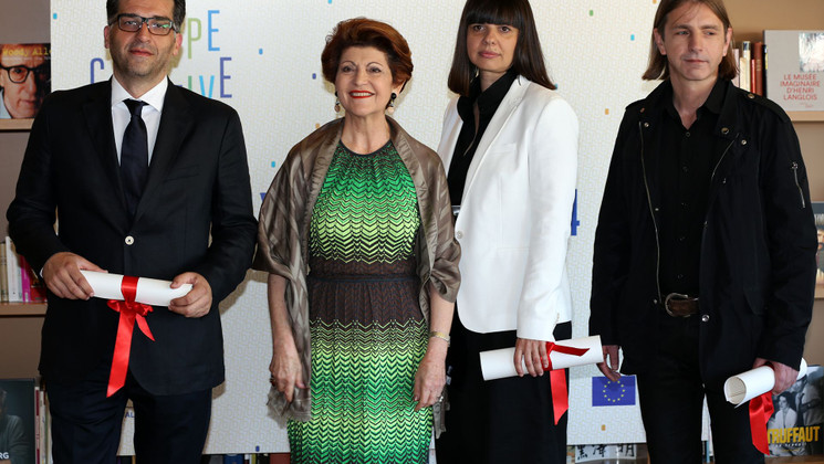 Danis Tanović, Androulla Vassiliou, Amra Baksic Camo et Predrag Kojović - Media Award 2014 - Europe Day © FDC / G. Lassus-Dessus