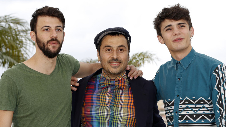 Panos H. Koutras avec Kostas Nikouli et Nikos Gelia - Photocall - Xenia © FDC / K. Vygrivach