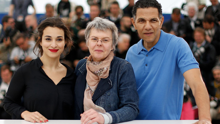 Camélia Jordana, Pascale Ferran and Roschdy Zem - Photocall - Bird People © AFP / V. Hache