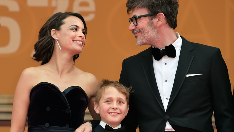 Bérénice Bejo, Abdul-Khalim Mamatsuiev and Michel Hazanavicius - Red carpet - The Search  © AFP / B. Langlois