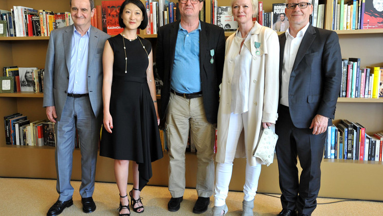 Jean Labadie & Marianne Slot - Medal of Commandeur of the Ordre des Arts et des Lettres © FDC / Clotilde Richalet