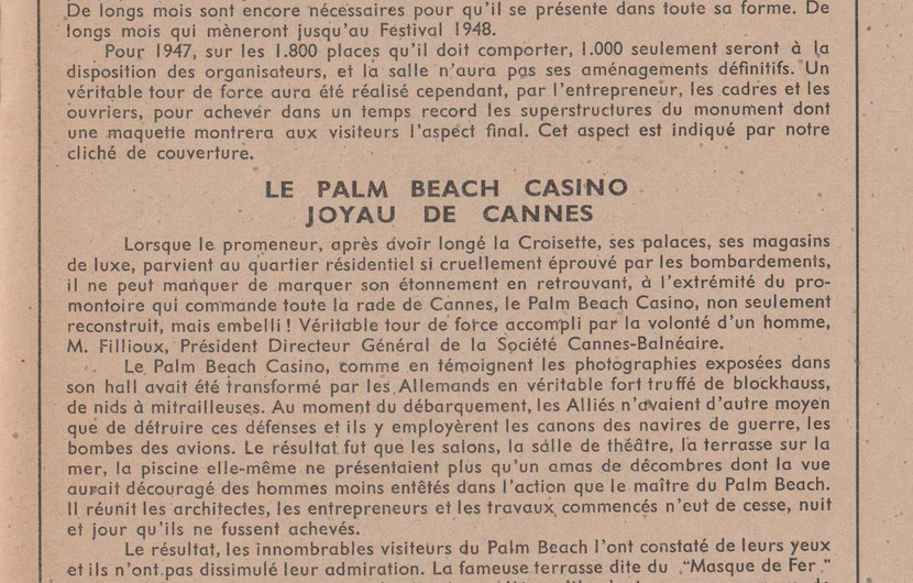 Brochure of the 1947 Film Festival © FDC