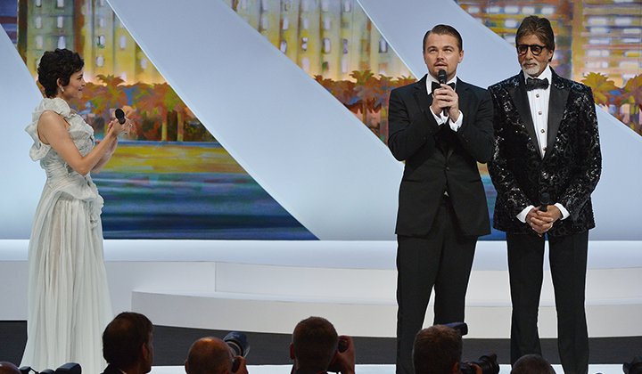Leonardo DiCaprio et Amitabh Bachchan © AFP