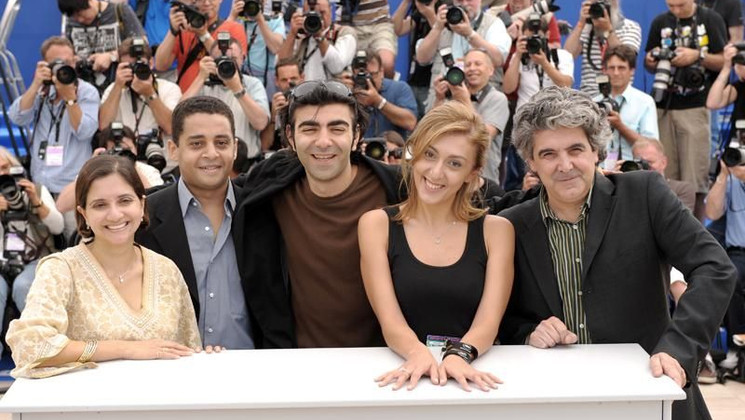 Anupama Chopra, Yasser Moheb, Fatih Akin, Catherine Mtsitouridze and José Maria Prado Photocall du Jury Un Certain Regard © AFP