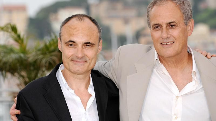 Philippe Val and Daniel Leconte on the  photocall 'It's Hard Being Loved by Jerks'. © AFP