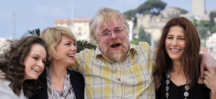 Samantha Morton, Michelle Williams, Philipp Seymour Hoffman and Catherine Kenner, Photocall of the film Synecdoche, New York  © AFP