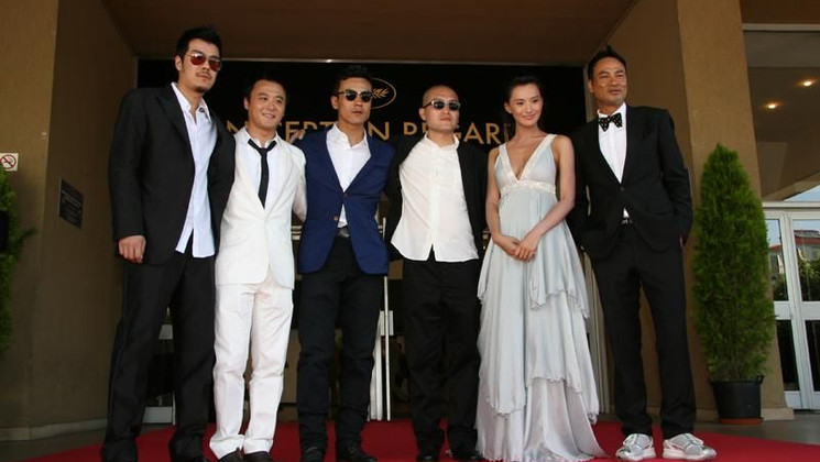 Film team, Climbing of the Steps of the film Ocean Flame © AFP