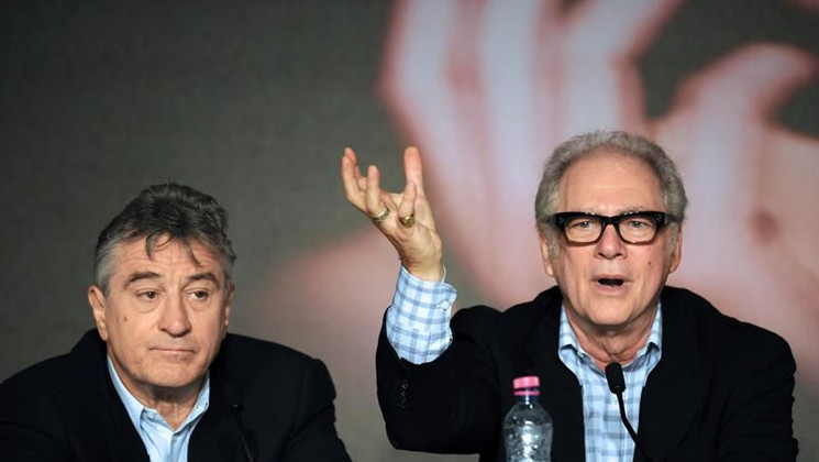 Robert de Niro and Barry Levinson, press conference for the closing film 'What Just Happened?' © AFP