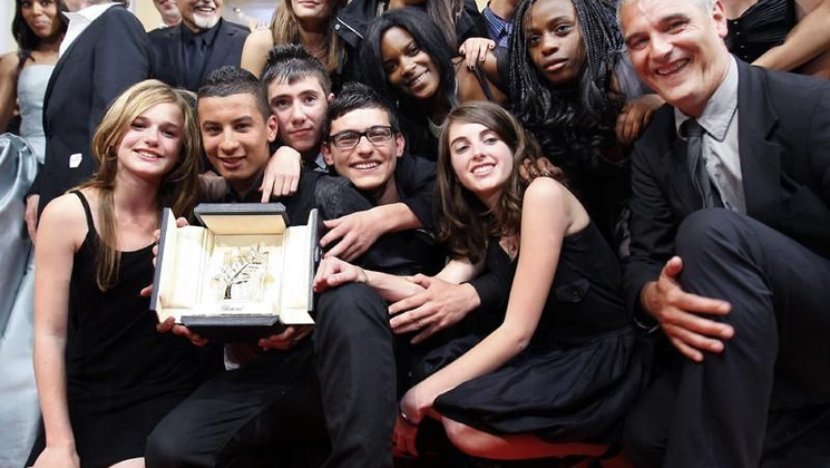 Film's team "Entre les murs" de Laurent Cantet, Palme d'Or © AFP