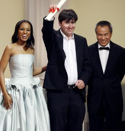 Marian Crisan, Kerry Washington et Hou Hsiao-Hsien pour la Palme d'or du court métrage © AFP