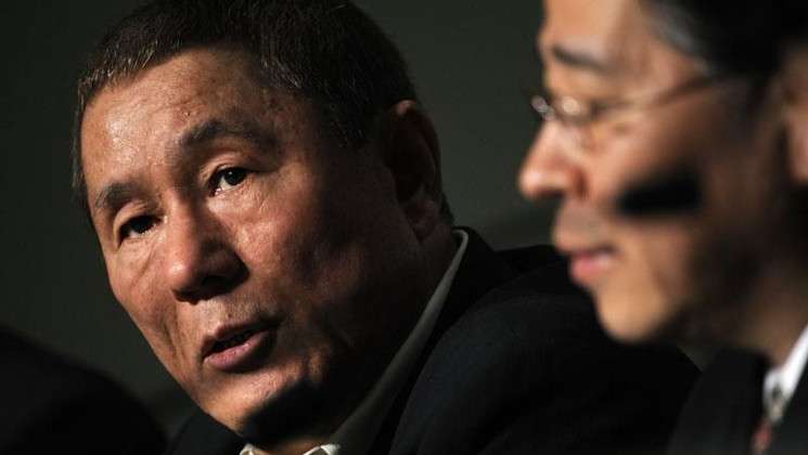 Takeshi Kitano, Masayuki Mori - Conférence de presse - Outrage © AFP