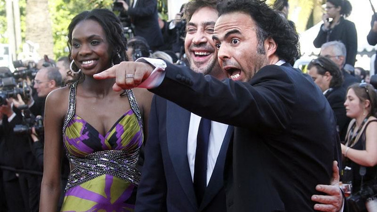 Diaryatou Daff, Javier Bardem, Alejandro Gonzalez Inarritu - Montée des marches - Biutiful © AFP