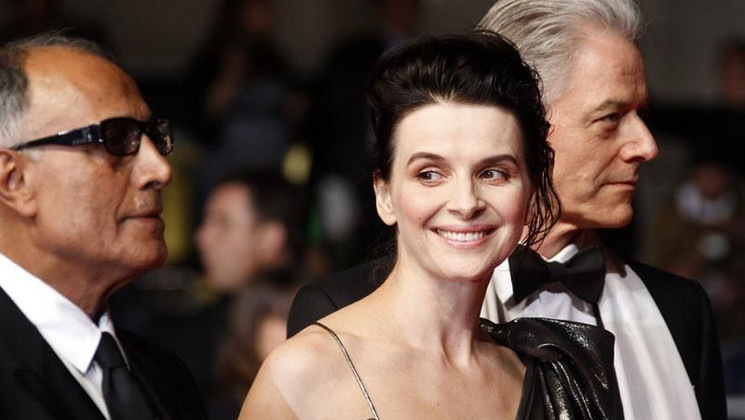 Abbas Kiarostami, Juliette Binoche, William Shimell - Montée des marches - Copie Conforme © AFP