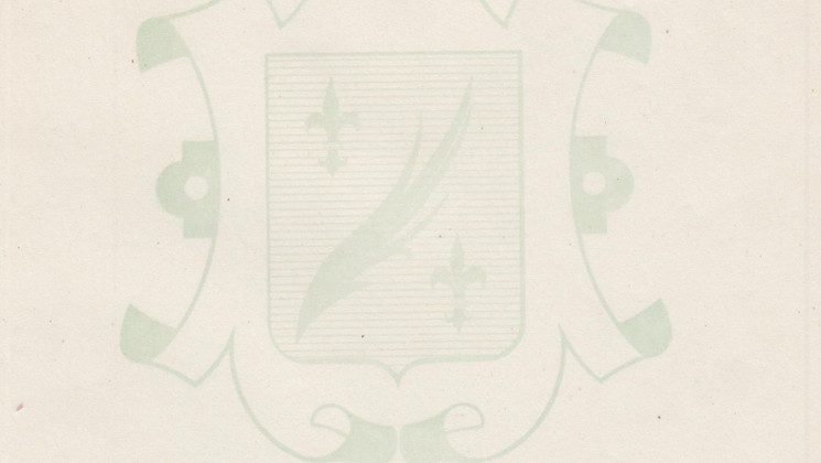 Official notepaper with a watermark showing the coat-of-arms of the town of Cannes, 1947 © FDC
