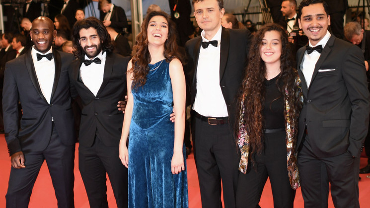 Équipe du film  À genoux les gars © Loic Venance/AFP