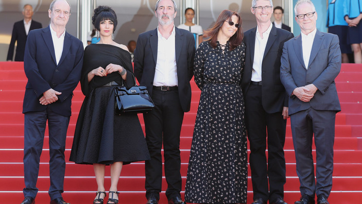 Équipe du film - Le Livre d'image avec Pierre Lescure et Thierry Frémaux © Valery Hache/AFP