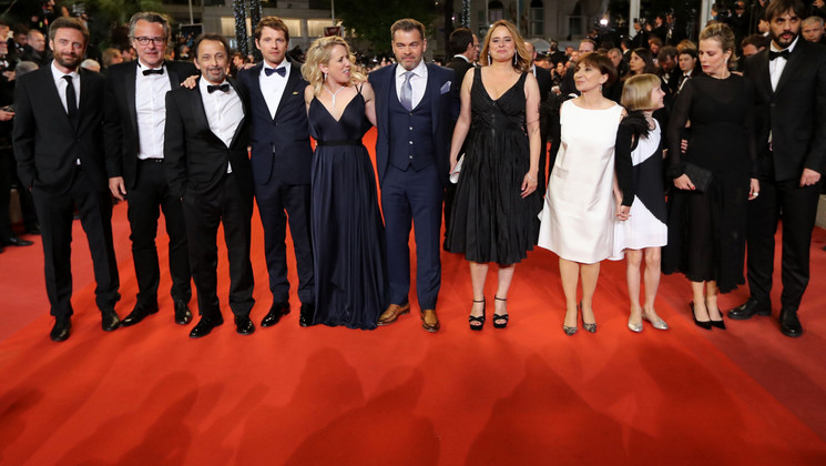 Team of the film Les Chatouilles (Little Tickles) © Valery Hache/AFP